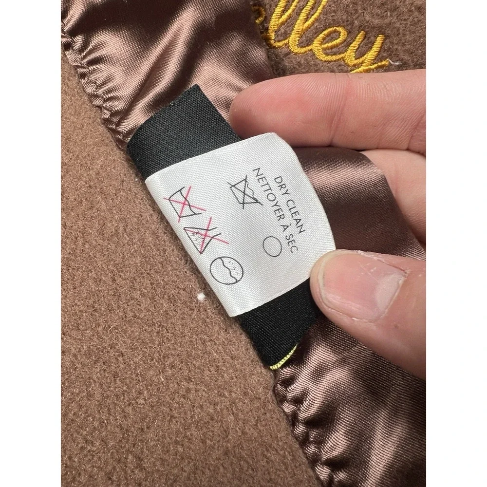 Pendleton 87x87 Large Brown Heirloom Blanket Embroidered Nice Condition!
